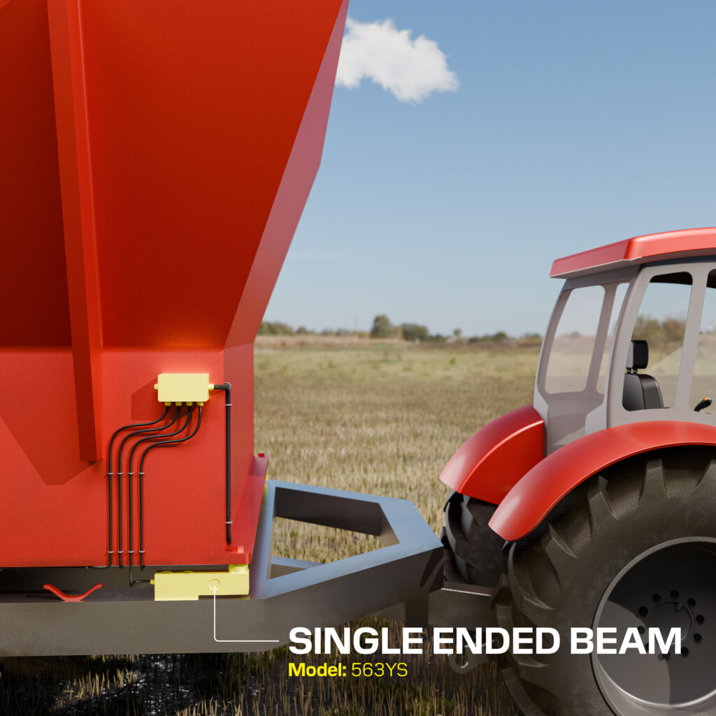 Anyload's 563YS single ended beam in use on a pull-type fertilizer cart.